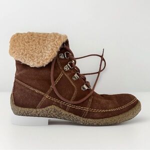Spring Step Biel Brown Boots Women's Size 37, Lace Up Suede